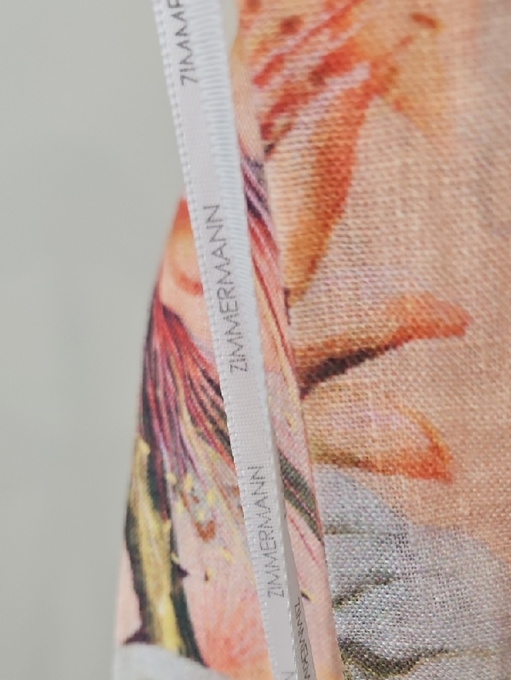 Zimmermann Peach & Floral Tie-Back Mini Dress - Picture 8 of 12